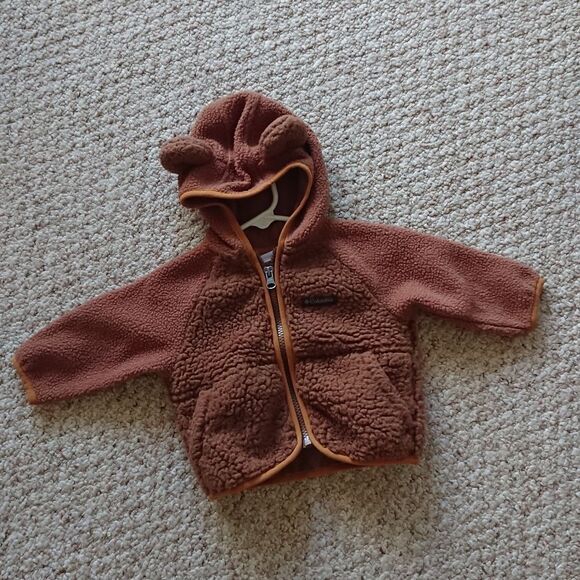 Columbia Baby bear Sherpa Full Zip fleece in brown size 3-6 month - Picture 1 of 12